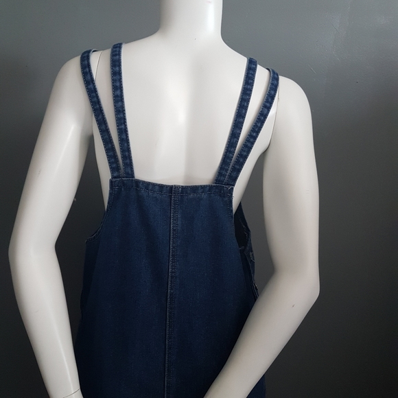 Vintage Denim Pinafore Dress buy with confidence offer firm discounted shipping - Picture 8 of 10